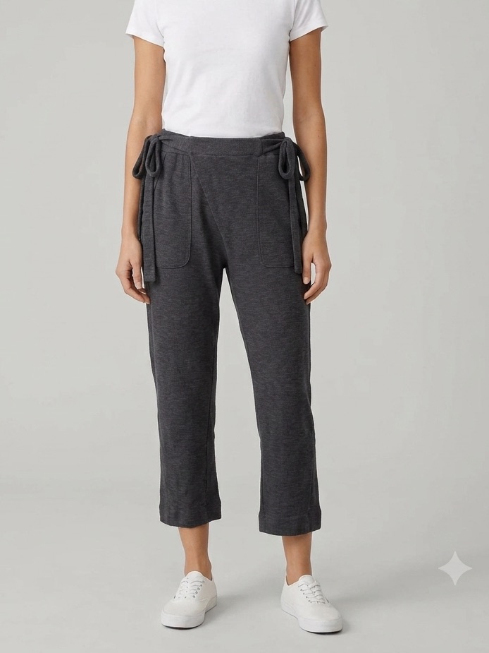 Fp Beach Cozy Charcoal Tie-Waist Jogger Pants